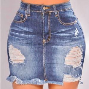 Fashion Nova Mini Denim Skirt High Waisted Small